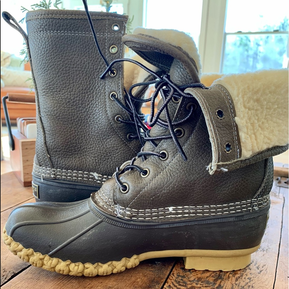 Women's L.L. Bean Boots, 10" Shearling-Lined Size 8 EUC
